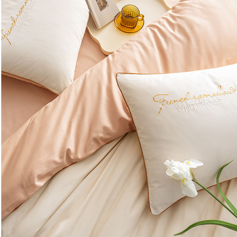 Vanded eenvoudige en gulle pure katoenen bedset